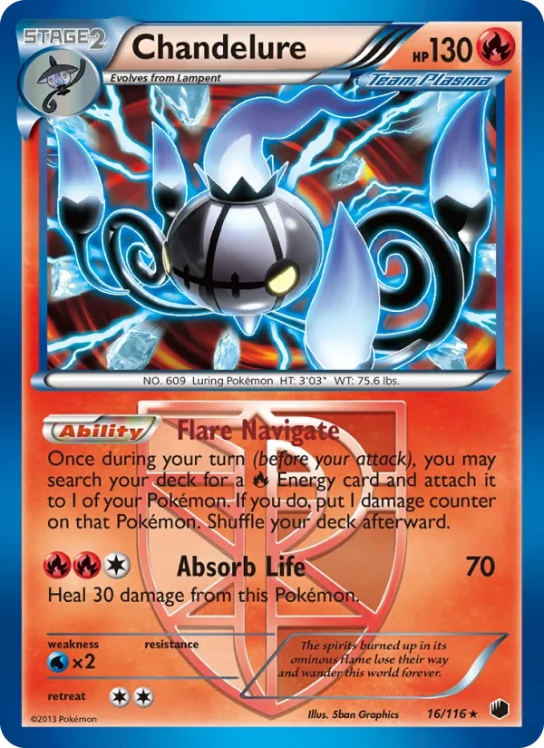 Chandelure 16/116, Plasma Freeze English Non Holo, card art reference