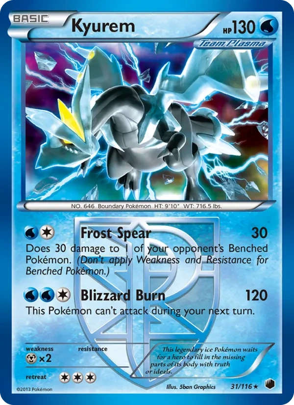 Kyurem 31/116, Plasma Freeze English Non Holo, card art reference