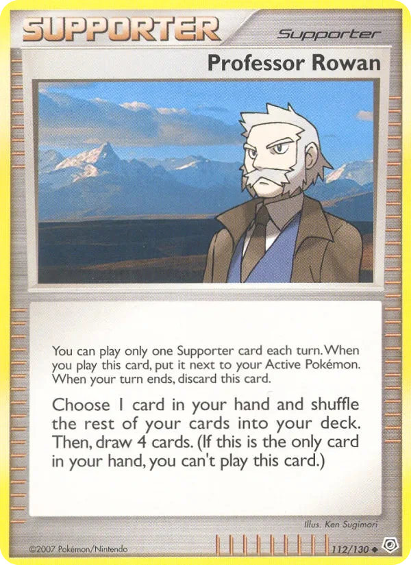 Professor Rowan 112/130, Diamond & Pearl English Cosmos Holofoil, card art reference