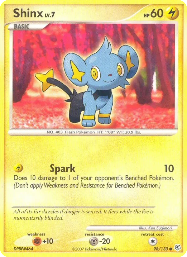 Shinx 98/130, Diamond & Pearl English Reverse Holofoil "Diamond & Pearl" stamp, card art reference