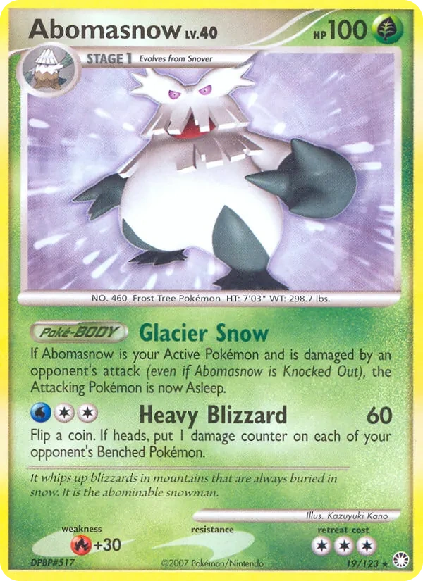 Abomasnow 19/123, Mysterious Treasures English Gold snowflake stamp, card art reference