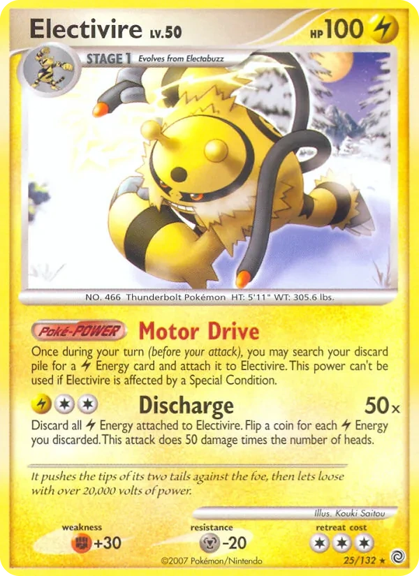 Electivire 25/132, Secret Wonders English Cosmos Holofoil, card art reference