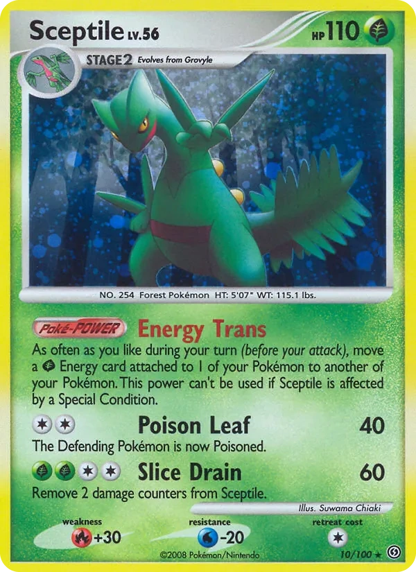 Sceptile 10/100, Stormfront English Non Holo, card art reference