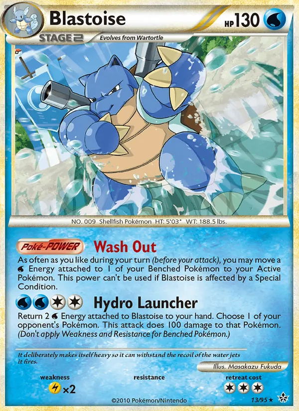 Blastoise 13/95, Unleashed English Cracked Ice Holofoil, card art reference