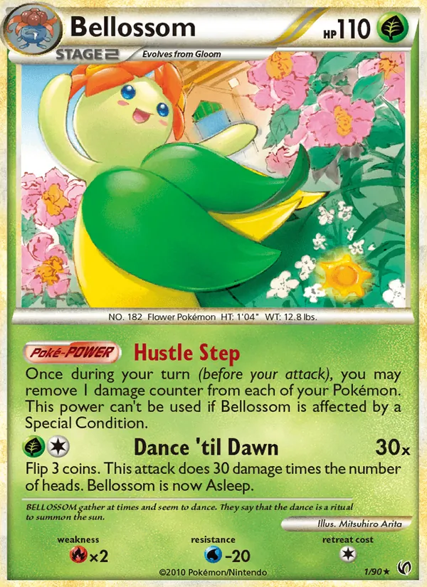 Bellossom 1/90, Undaunted English Non Holo, card art reference