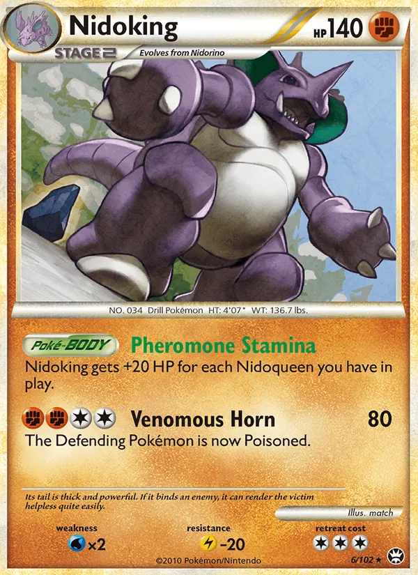 Nidoking 6/102, Triumphant English Non Holo, card art reference