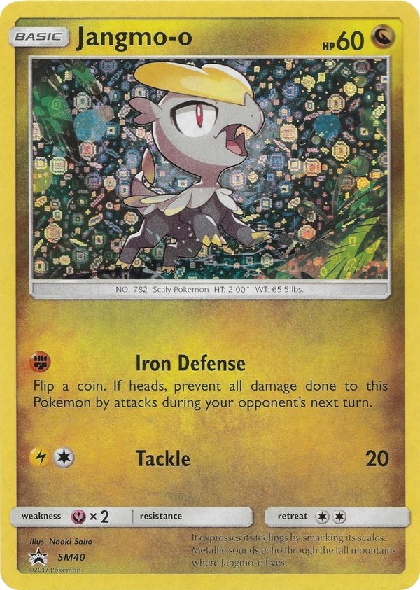 Jangmo-o SM40, English Sun and Moon promo, Bulbapedia reference scan