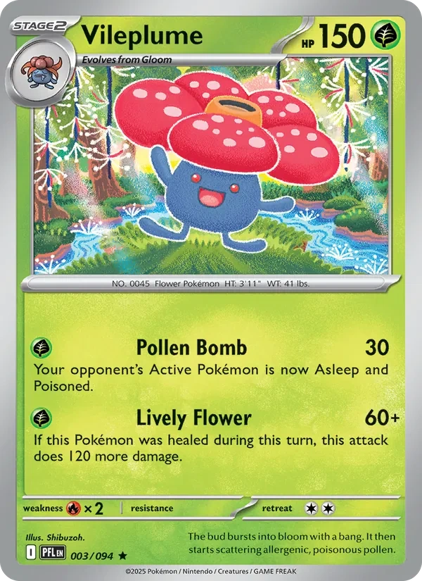 Vileplume 003/094, Phantasmal Flames English Cosmos Holofoil, card art reference