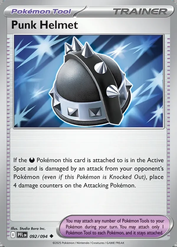Punk Helmet 092/094, Phantasmal Flames English Print with "Play! Pokémon" stamp, card art reference