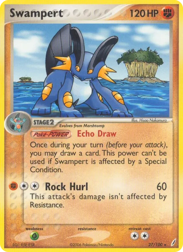 Swampert 27/100, EX Crystal Guardians English Holofoil, card art reference
