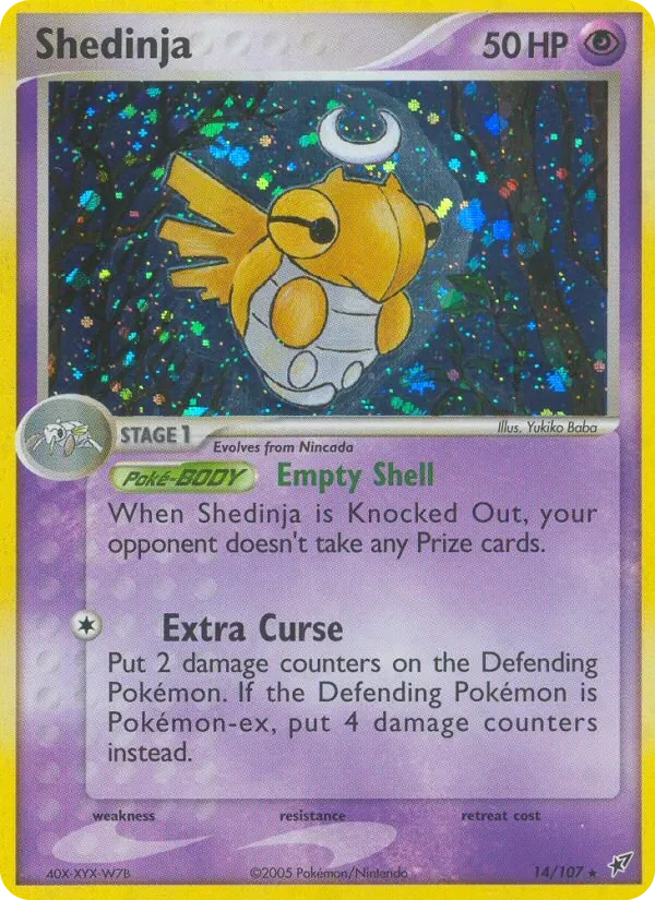 Shedinja 14/107, EX Deoxys English Non Holo, card art reference