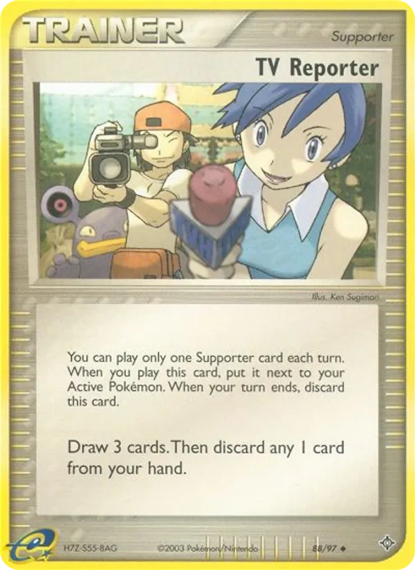 TV Reporter 88/97, EX Dragon English No e-Reader Code, card art reference
