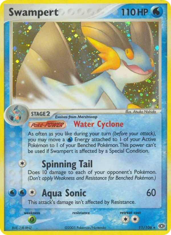 Swampert 11/106, EX Emerald English Non Holo, card art reference