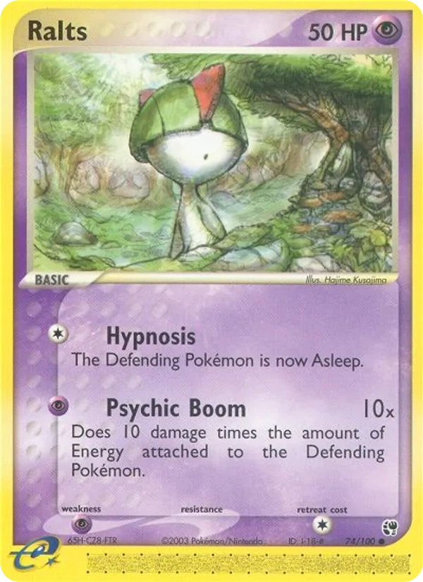 Ralts 74/100, EX Sandstorm English No e-Reader Code, card art reference