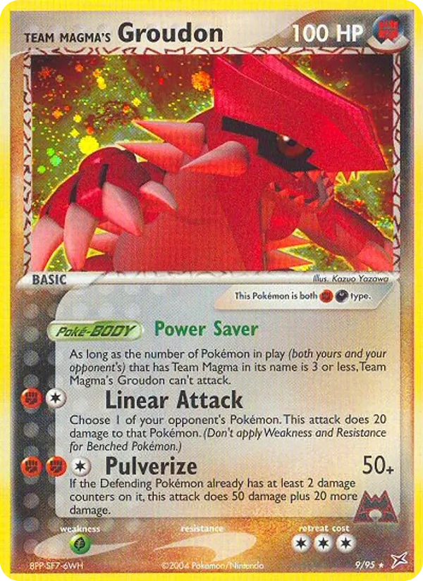 Team Magma's Groudon 9/95, EX Team Magma vs Team Aqua English Non Holo, card art reference