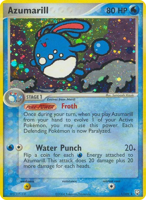 Azumarill 1/109, EX Team Rocket Returns English Non Holo, card art reference