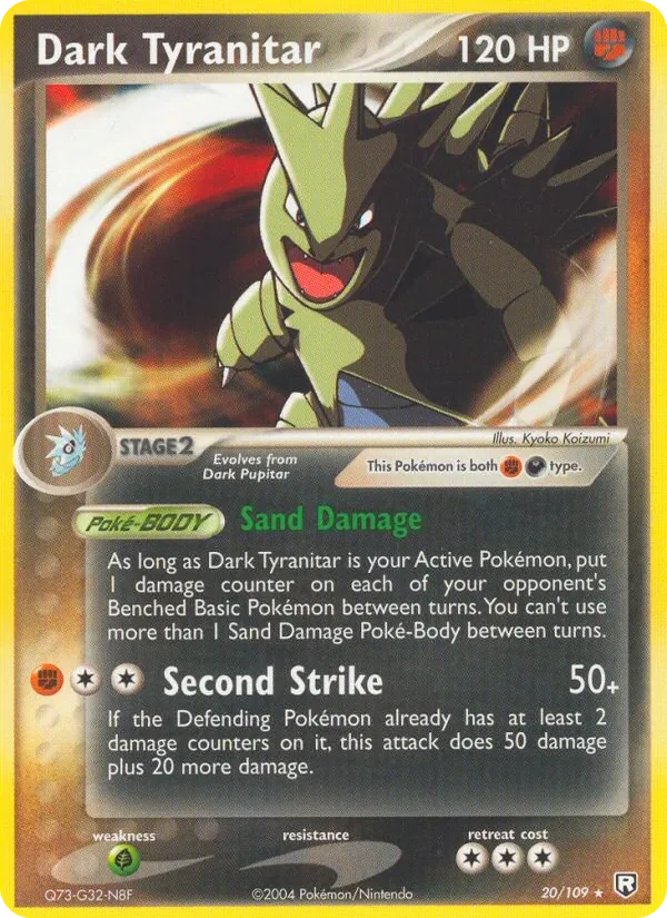 Dark Tyranitar 20/109, EX Team Rocket Returns English Cosmos Holofoil, card art reference
