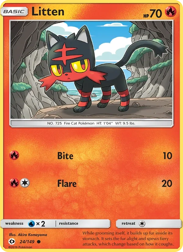 Litten 024/149, Sun & Moon English Water Web Holofoil, card art reference