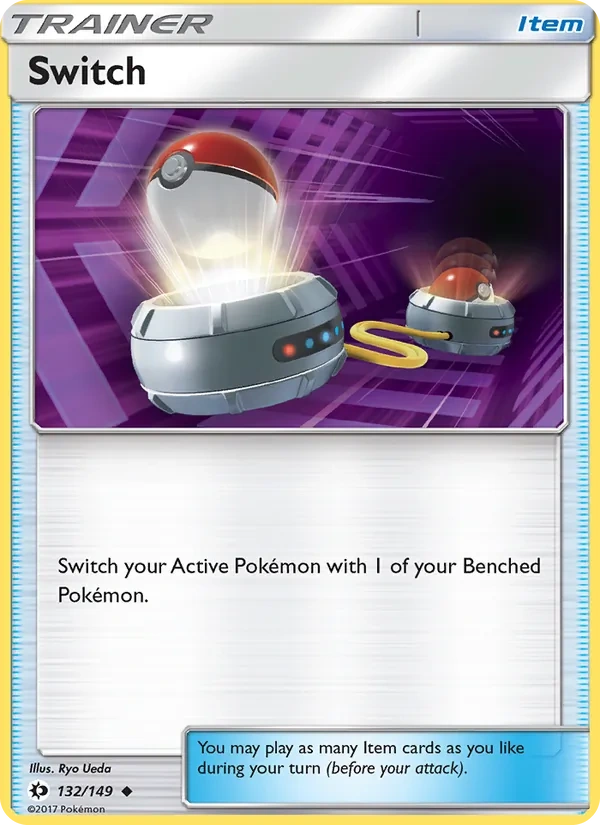Switch 132/149, Sun & Moon English "36" Pikachu Deck stamp, card art reference