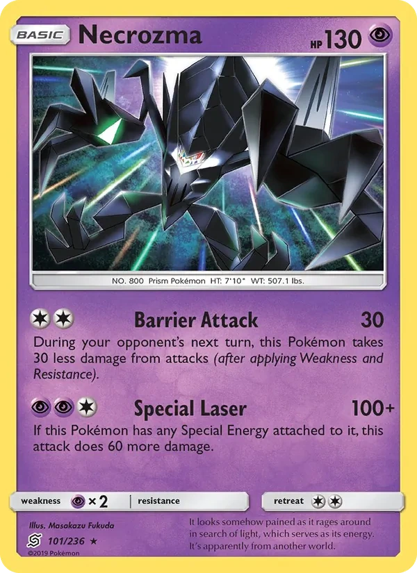 Necrozma 101/236, Unified Minds English Cracked Ice Holofoil, card art reference