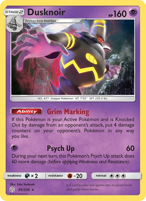 Dusknoir 085/236, Cosmic Eclipse English Non Holo, card art reference