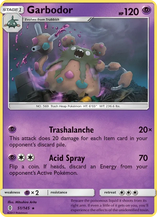 Garbodor 051a/145, Guardians Rising English Yellow A Alternate art, card art reference