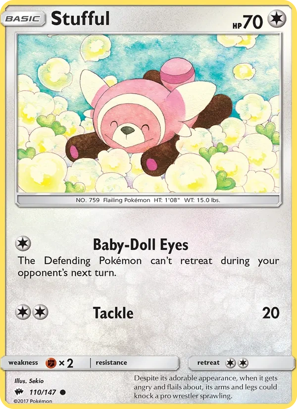 Stufful 110/147, Burning Shadows English Cosmos Holofoil Toys "R" Us stamp, card art reference
