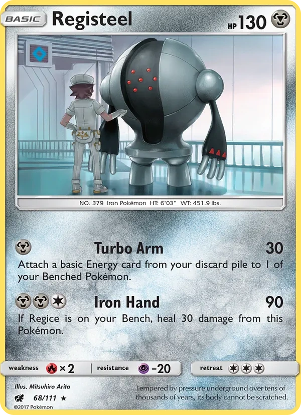 Registeel 068/111, Crimson Invasion English Cosmos Holofoil, card art reference