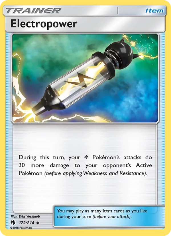 Electropower 172/214, Lost Thunder English "34" Pikachu Deck stamp, card art reference