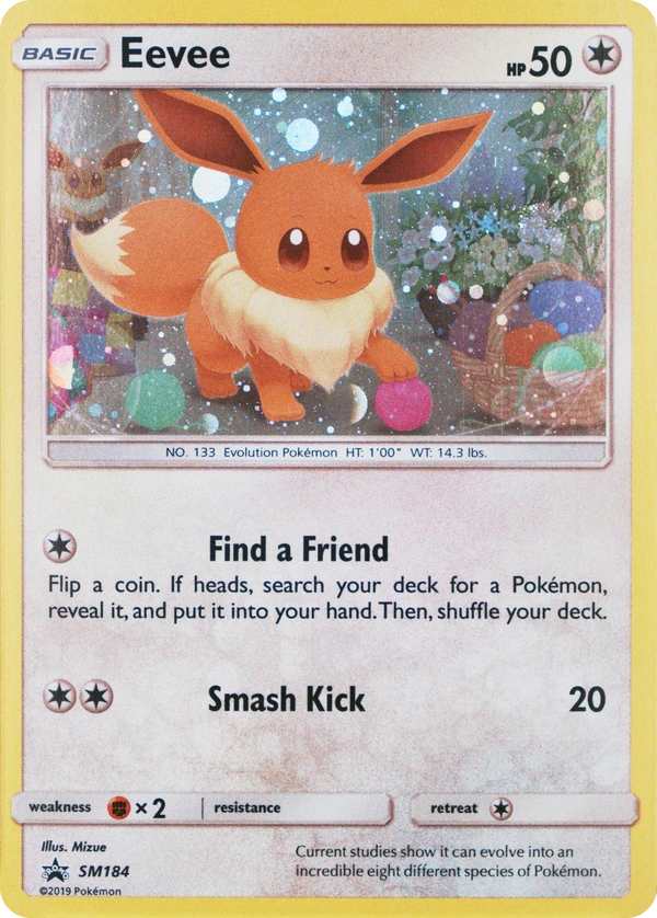 Eevee SM184, SM Black Star Promos English Cosmos Holofoil, image provided by the catalog owner