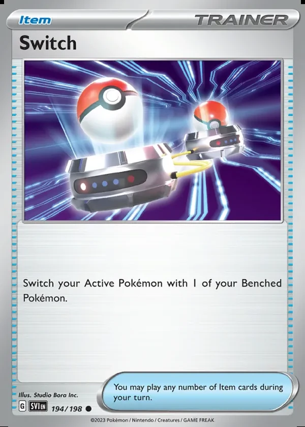 Switch 194/198, Scarlet & Violet English Print with "Play! Pokémon" stamp, card art reference