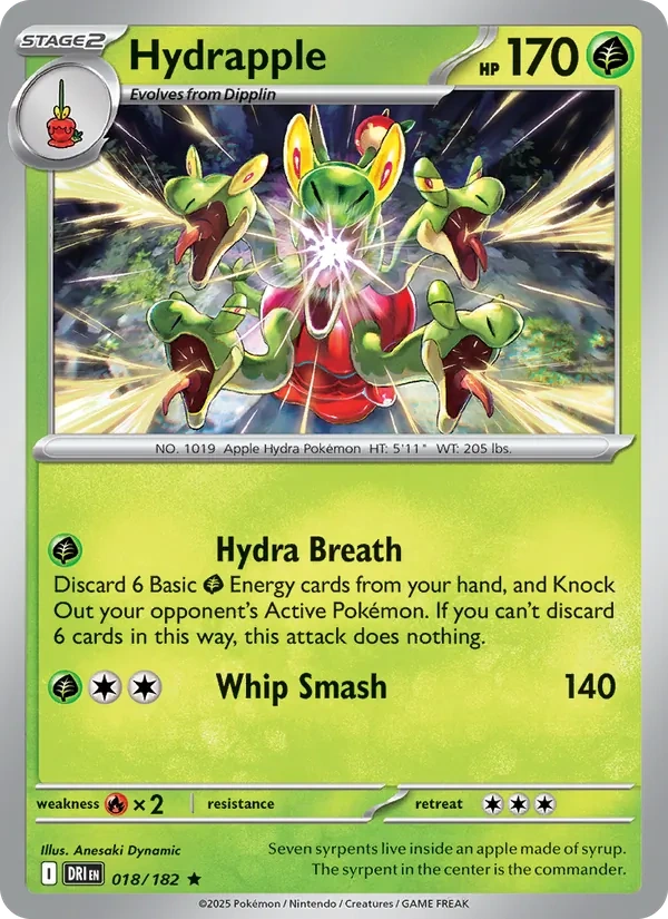 Hydrapple 018/182, Destined Rivals English Cosmos Holofoil, card art reference