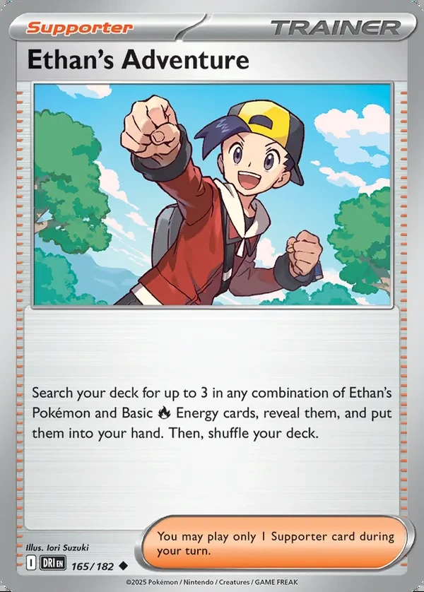 Ethan's Adventure 165/182, Destined Rivals English Print with "Play! Pokémon" stamp, card art reference