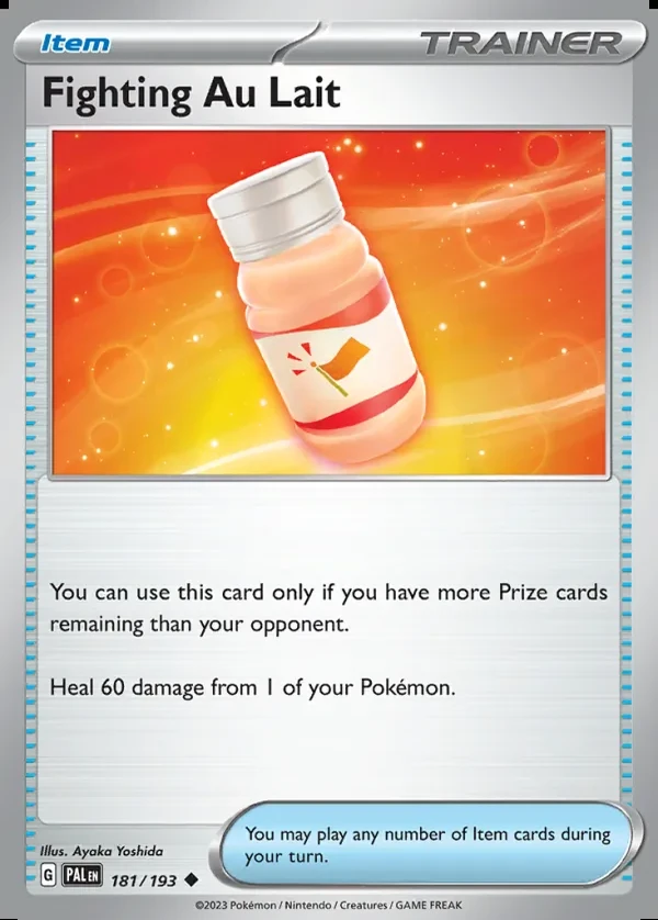 Fighting Au Lait 181/193, Paldea Evolved English Print with "Play! Pokémon" stamp, card art reference