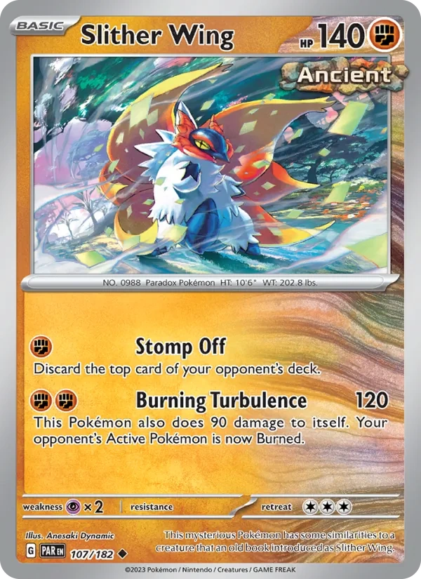 Slither Wing 107/182, Paradox Rift English Reverse Holofoil "Paradox Rift" stamp, card art reference