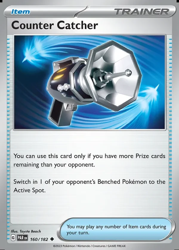 Counter Catcher 160/182, Paradox Rift English Print with "Play! Pokémon" stamp, card art reference