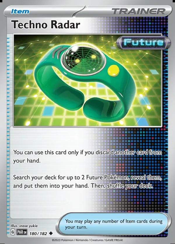 Techno Radar 180/182, Paradox Rift English Print with "Play! Pokémon" stamp, card art reference