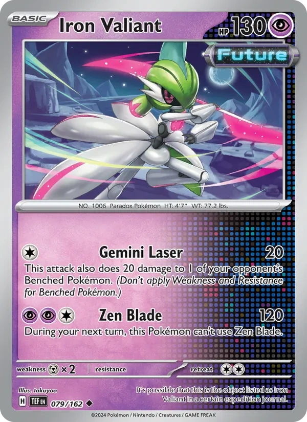 Iron Valiant 079/162, Temporal Forces English Cosmos Holofoil, card art reference
