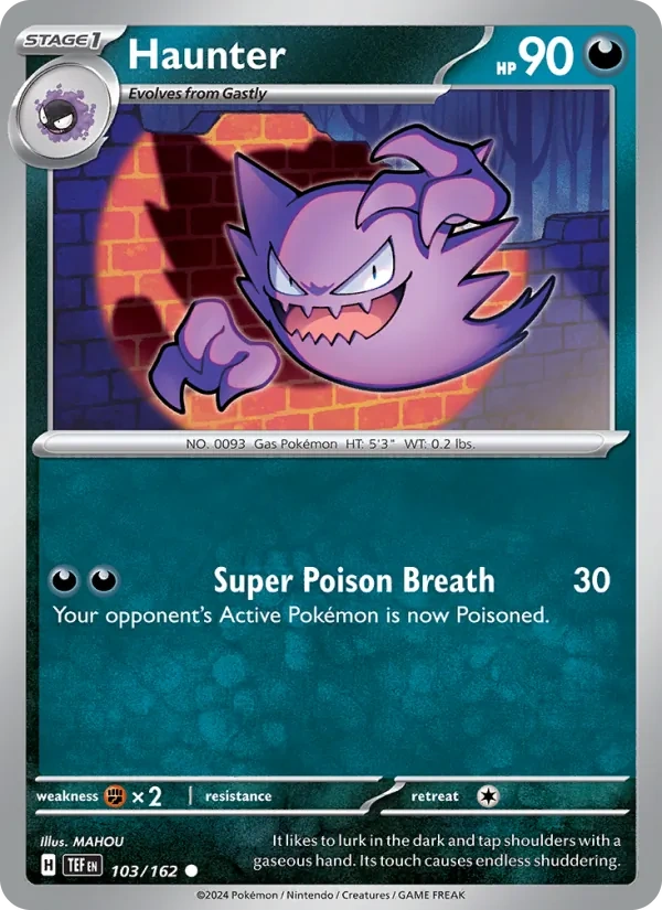 Haunter 103/162, Temporal Forces English Cosmos Holofoil, card art reference