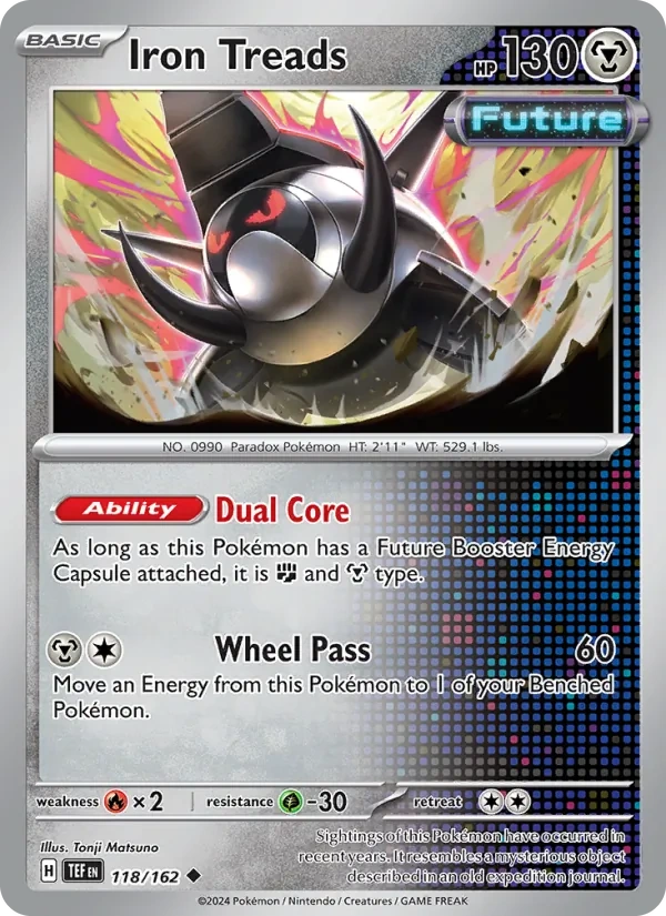 Iron Treads 118/162, Temporal Forces English Cosmos Holofoil, card art reference