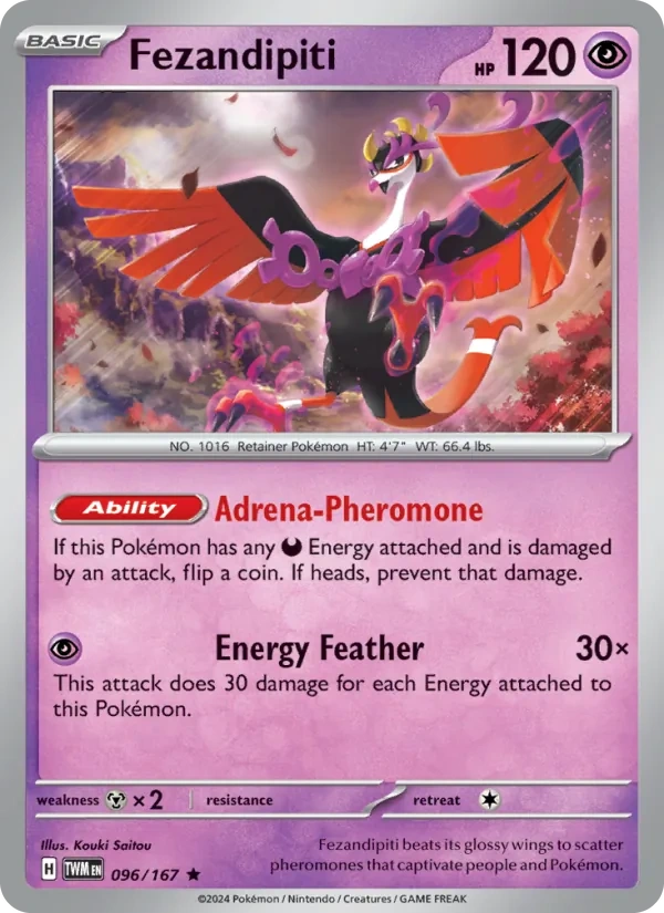 Fezandipiti 096/167, Twilight Masquerade English Non Holo, card art reference
