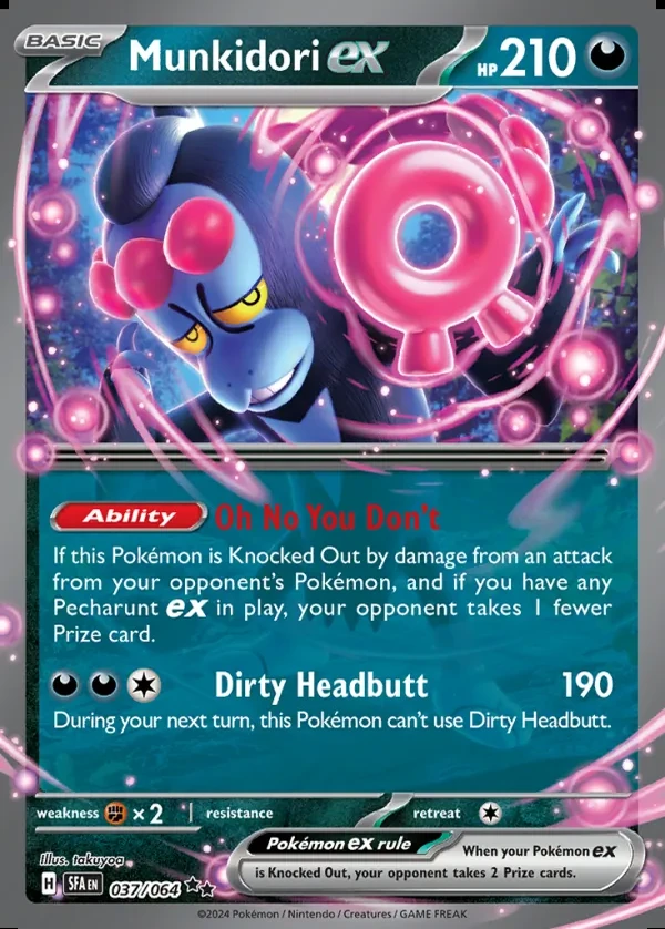 Munkidori 037/064, Shrouded Fable English Print with "Play! Pokémon" stamp, card art reference