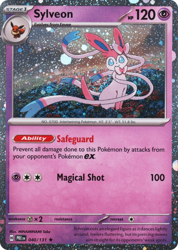 Sylveon 040/131, Prismatic Evolutions English Cosmos Holofoil, image provided by the catalog owner