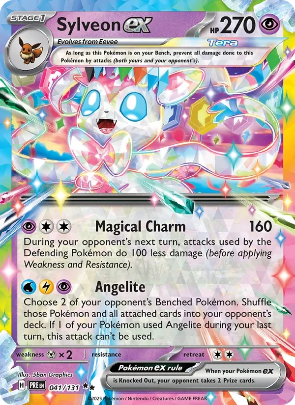 Sylveon ex 041/131, Prismatic Evolutions English Stamped "Prismatic Evolutions" print, card art reference