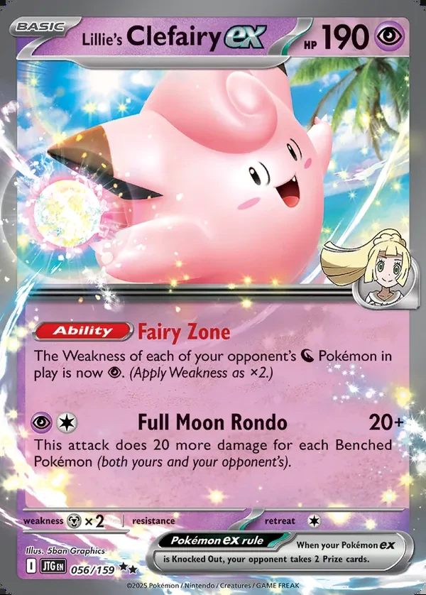 Lillie's Clefairy 056/159, Journey Together English Print with "Play! Pokémon" stamp, card art reference