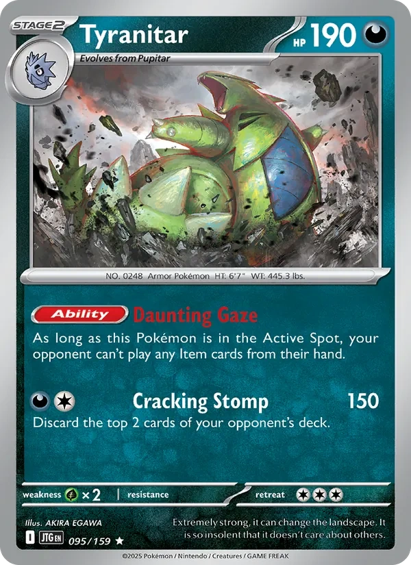 Tyranitar 095/159, Journey Together English Cosmos Holofoil, card art reference