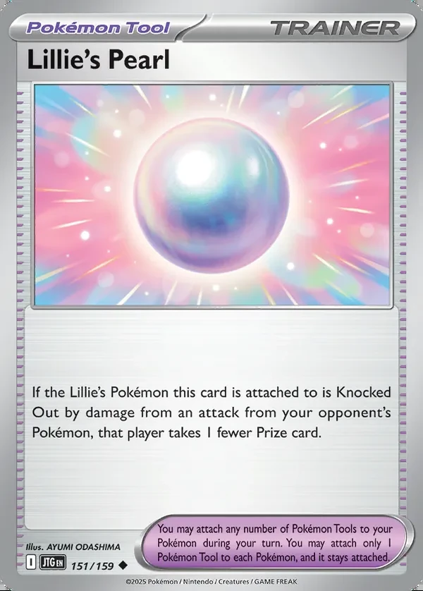Lillie's Pearl 151/159, Journey Together English Print with "Play! Pokémon" stamp, card art reference