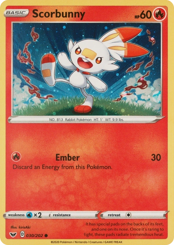 Scorbunny #030/202, HGSS Black Star Promos English Cosmos Holofoil, image provided by the catalog owner