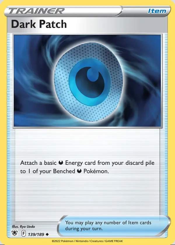 Dark Patch 139/189, Astral Radiance English Print with "Play! Pokémon" stamp, card art reference
