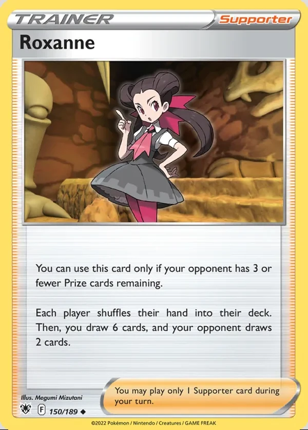 Roxanne 150/189, Astral Radiance English Print with "Play! Pokémon" stamp, card art reference